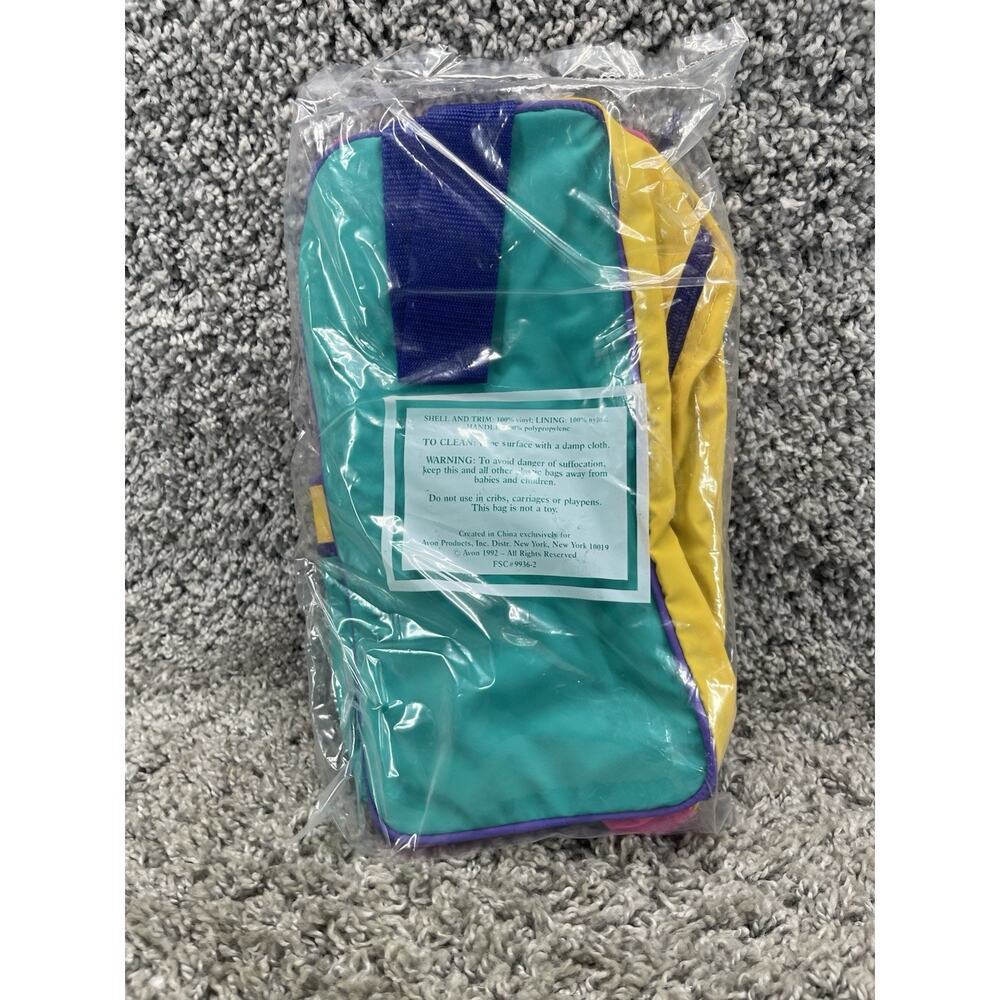 Vintage Original Multi Color 80s 90s Shaving Traveling Bag Colorful Rare - Picture 9 of 12